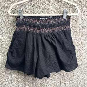 Ramy Brook Shorts Women’s Small Black Pull On with Smocked High Waist